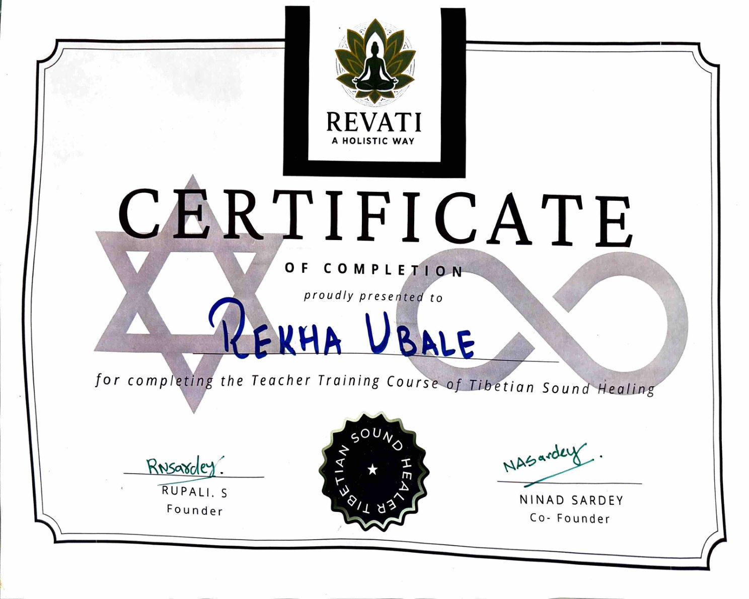 Rekha Ubale certificate 2 of 7